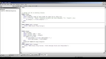 SAS Demonstration Intro to Arrays