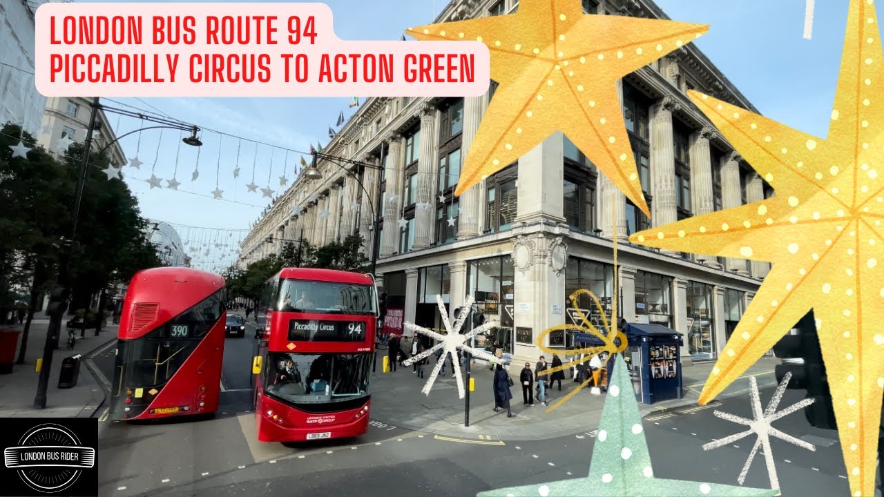 🎄✨ London Bus Route 94: A Festive Daylight Journey Under Christmas Magic! 🚌🌟