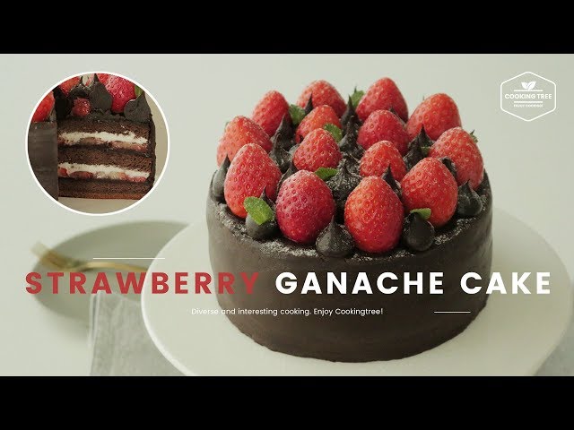 딸기 가나슈 케이크 만들기 딸기 초코 케이크 : Strawberry Ganache Cake Recipe - Cooking tree 쿠킹트리*Cooking ASMR