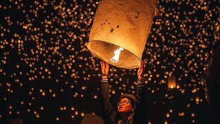 LANTERN Relaxing MUSIC - Relaxing Lantern Lights Video 4K - SKY LANTERNS screenshot 1