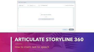 How to insert text to speech in articulate storyline