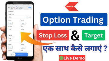Stop Loss and Target in option trading zerodha | How to put sl and target Both in option trading
