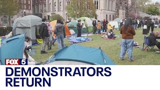 Columbia University protests: Pro-Palestinian demonstrators return