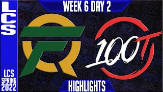 FLY vs 100 Highlights | LCS Spring 2022 W6D2 | FlyQuest vs 100 Thieves