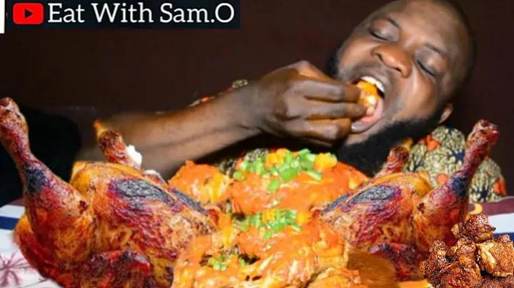 Asmr Mukbang Whole Chicken Pepper Soup With Cassava Fufu/African Food Mukbang (Satisfying Sound)