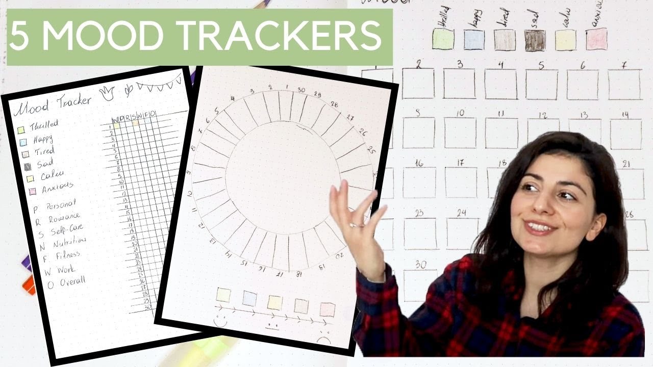 5 MOOD TRACKER BULLET JOURNAL IDEAS | bullet journal page ideas for beginners + daily spread ideas