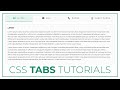 How to create the Tabs using HTML CSS and Javascript -- CSS Tabs Tutorials