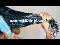 Natural Hair Blow Out Routine: 1st time trying a Roller Set for Big, Voluminous, Stretched 70s Curls