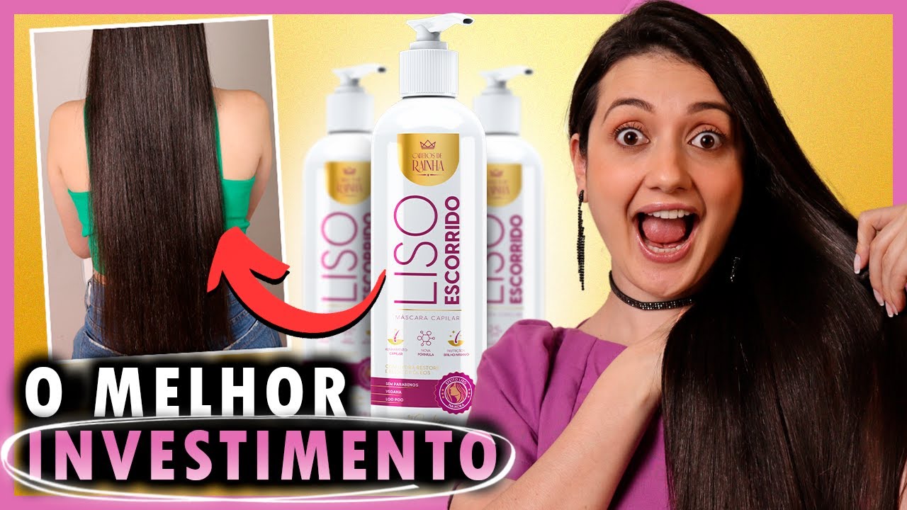 CABELO DE RICA COM 1 REAL POR DIA? MÁSCARA CAPILAR "LISO ESCORRIDO" DA CABELOS DE RAINHA!