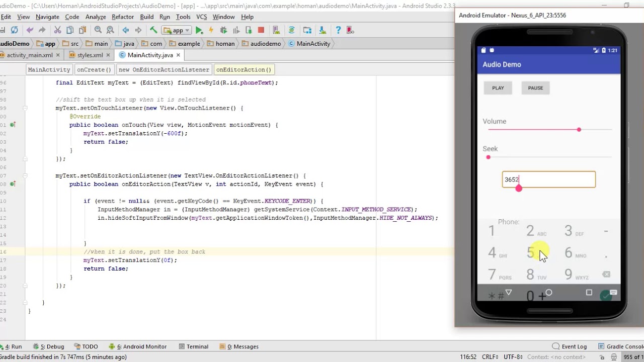 Move up EditText to avoid Keyboard cover - YouTube