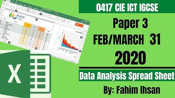 IGCSE ICT 0417/P31/2020 FEB - MARCH SPREAD SHEET