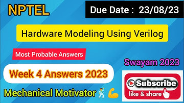 Hardware Modeling Using Verilog | Week 4 Quiz | Assignment 4 Solution | NPTEL | SWAYAM 2023