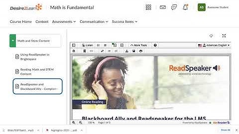 ReadSpeaker Brightspace Overview