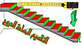 شرح نظري وعملي التقسيم المساحة الدروج لتركيب الرخام أو الزليج