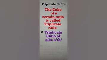 What is Triplicate Ratio ❓