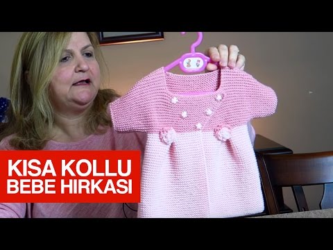 Kısa kollu bebek hırkası