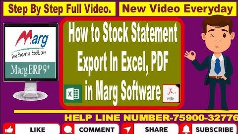 HOW TO EXPORT STOCK STATEMENT IN MARG SOFTWARE | STOCK STATEMENT PDF AND EXCEL ME KAYSE EXPORT KARE.