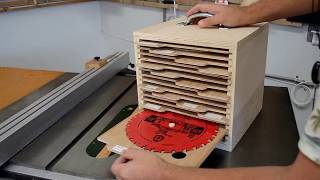 http://www.woodcademy.com Plans: http://bit.ly/Bladebox I own and use a large number of blades for my table saw. Keeping them 