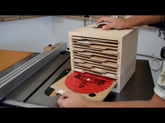 Circular Saw Blades and Home Made Sand Paper Storage Box - Bid On