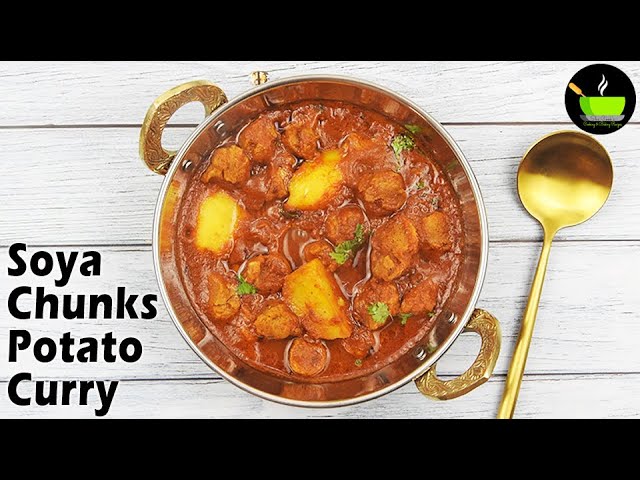 Soya Chunks Potato Gravy | Soya Curry| Aloo Soya Chunks Curry| Soya Chunks Recipes| Meal Maker Curry | She Cooks