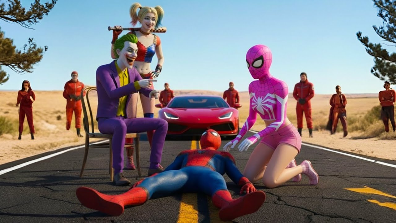 Unexpected team up: Spider-Man Defeated by JOKER and HARLEY QUINN | AI superhero Short Film