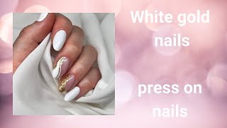 White Gold Nails mit kurzen Press on Nails | Mimi made it