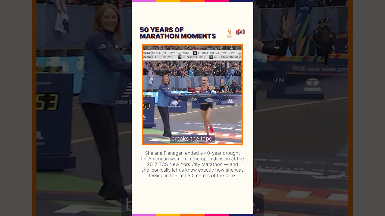 Shalane Flanagan's emphatic finish to win the 2017 TCS New York City Marathon