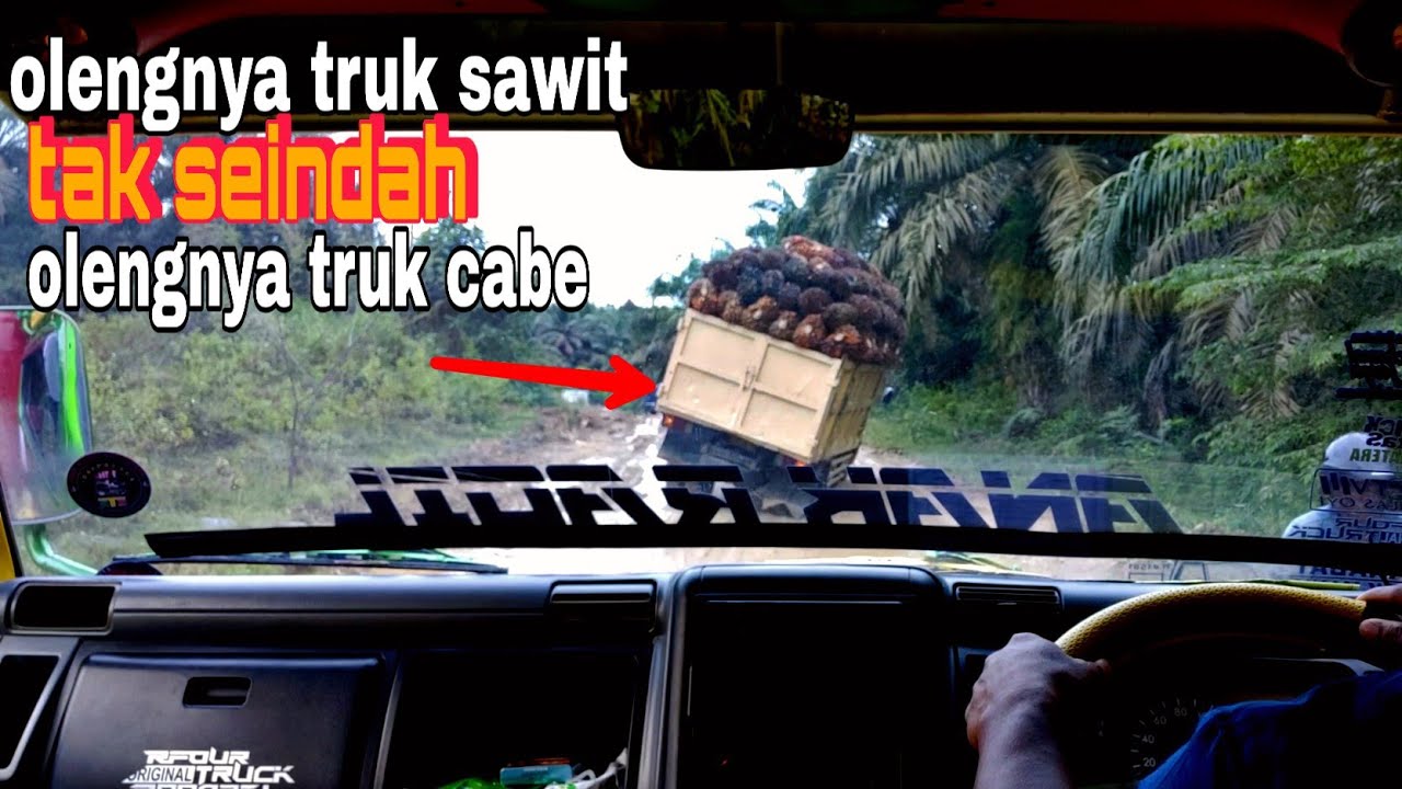 DETIK-DETIK TRUK SAWIT NYARIS TERGULING AKIBAT JALAN BERLUBANG, BIKIN JANTUNGAN.