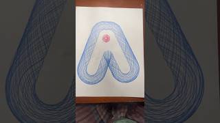 Letter A Inspired Spirograph Mesmerizing Blue And Pink Line Art