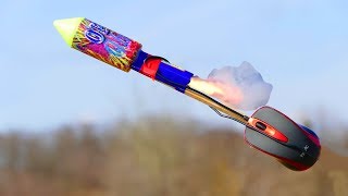 Rocket powered Mouse - Flying Mouse EXPERIMENT