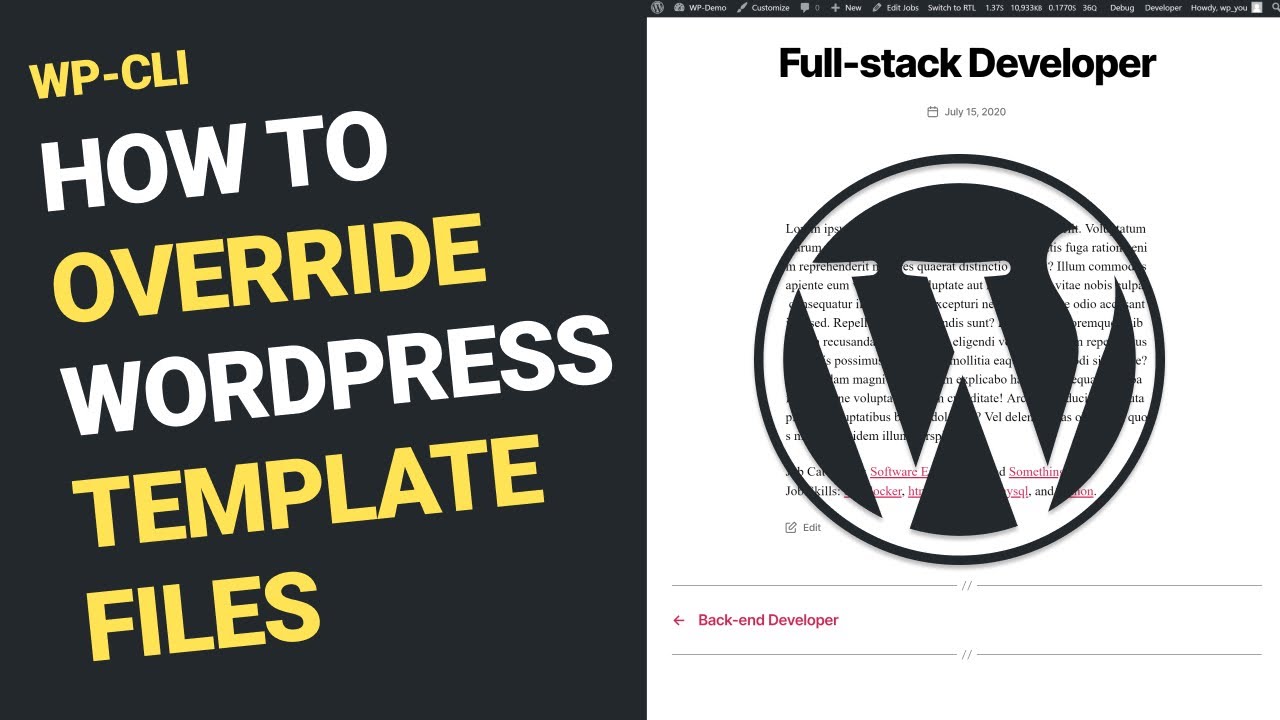 How to create a custom WordPress plugin | Template files - The Jobs ...
