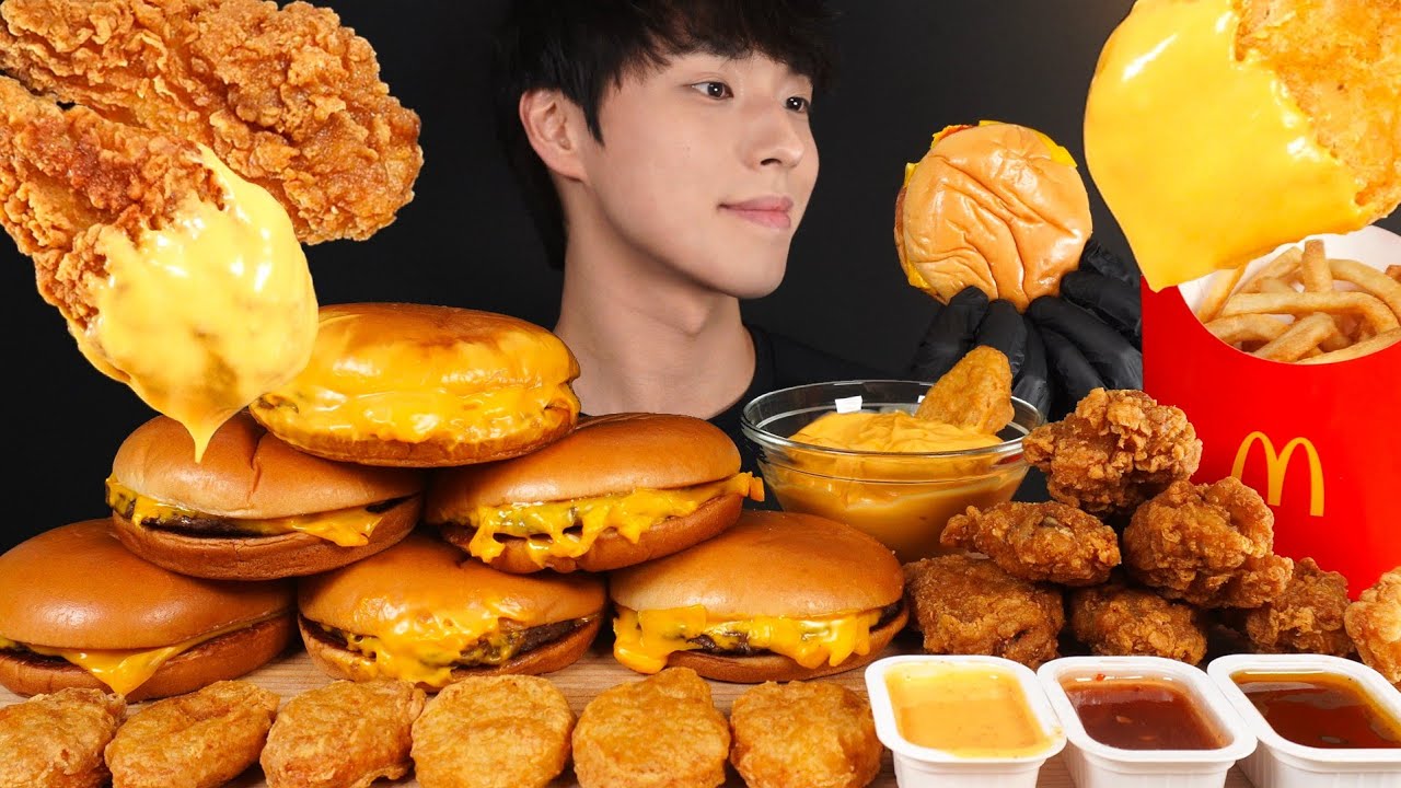 맥도날드 먹방🍔 치즈버거 감자튀김 맥윙 치킨너겟까지! CHEESEBURGER & FRIED CHICKEN & FRENCH FRIES & CHICKEN NUGGETS MUKBANG