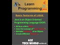 Java Program - Basic features of JAVA 1