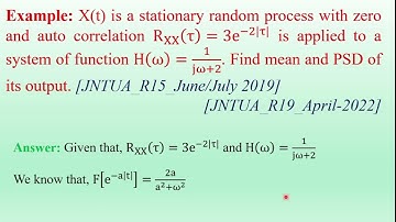 PTSP#Problem 3 on mean#PSD of output Y(t)#JNTUA_R19_April-2022#JNTUA_R15_June-2019