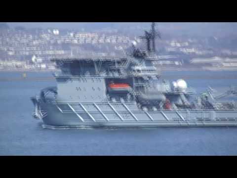 RFA Diligence A132 Videoed From MV Pont Aven Plymo...