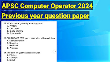 APSC Computer Operator 2024 || Previous Year Question Paper || Must Watch Before Exam ||