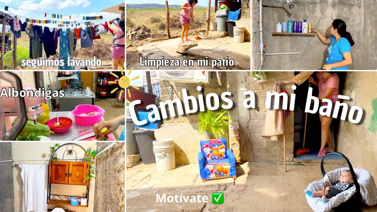 ☀️Ser humilde no te impide ser limpia💕Limpieza y cambios en mi baño✅ Lavando+Preparando comida 🩷