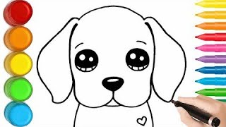 Bolalar uchun kuchukcha rasmini Chizish | Рисуем щенка для детей | How to draw a puppy for children.