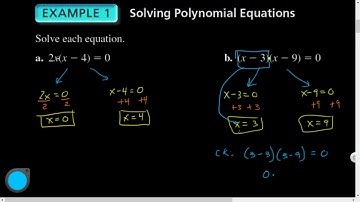 Alg1 07.04 Solving Polynomial Equations in Factored Form