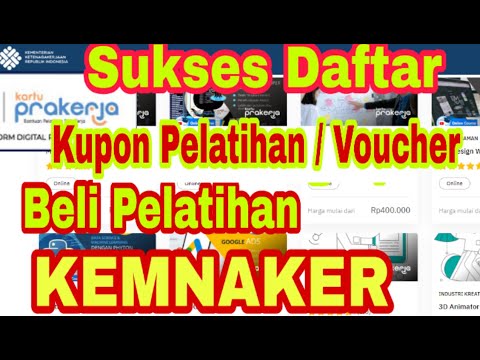 Cara Mendapatkan dan Melihat Kupon Pelatihan Kemnaker.go.id, Beli Pelatihan Prakerja.kemnaker.go.id