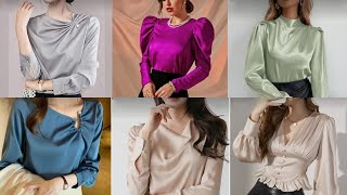 Decent Satin Blouse Designs For Girls