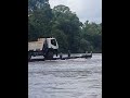 how to transport a truck on a wooden boat