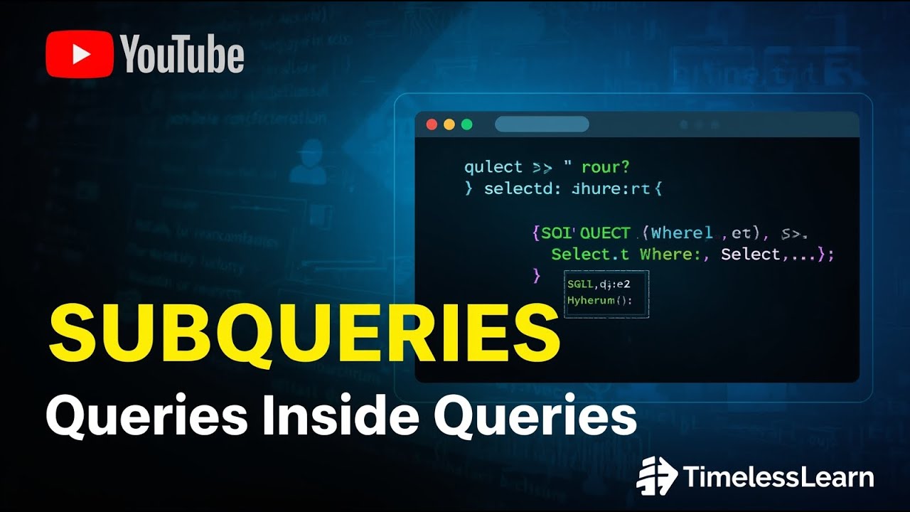 Lesson 10 | Subqueries in MySQL | Queries Inside Queries | Intermediate ...