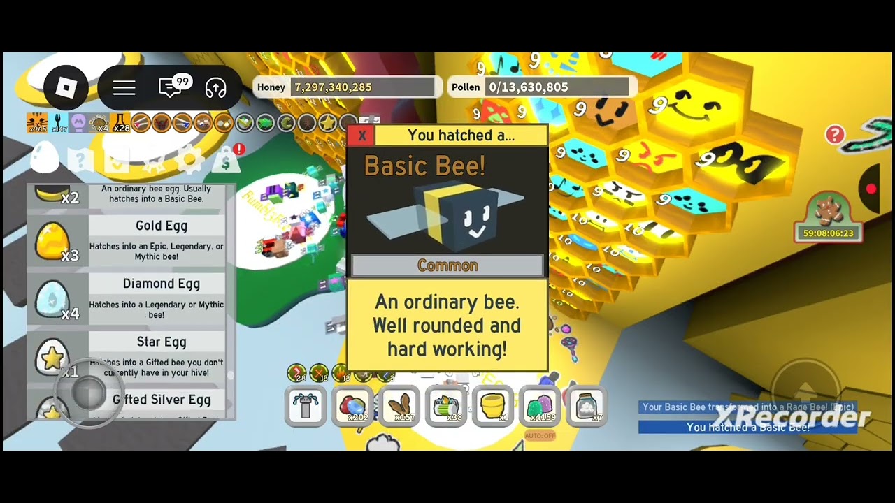Getting gifted basic bee in Bee Swarm Simulator - YouTube