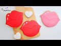 Red lips cookie  tutorial with royal icing  fawaii 