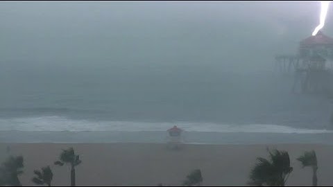 Lightning Strikes the Huntington Beach Pier