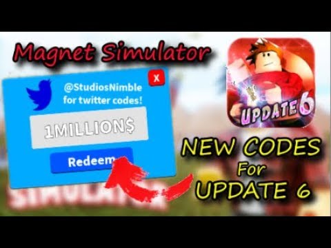 Update 6 New Update Codes Magnet Simulator Codes Magnet Simulator 2019 Roblox Youtube - 6 secret codes and update 7 leaks in magnet simulator roblox