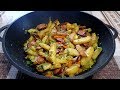 Безумно Вкусный Жаренный Картофель с Охотничьими Колбасками и Овощами в Казане !! Очень Быстро !