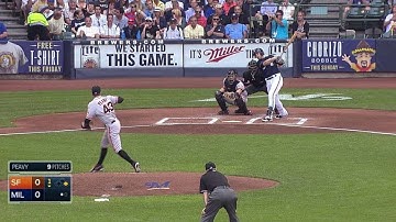 SF@MIL: Braun opens scoring with RBI double to center