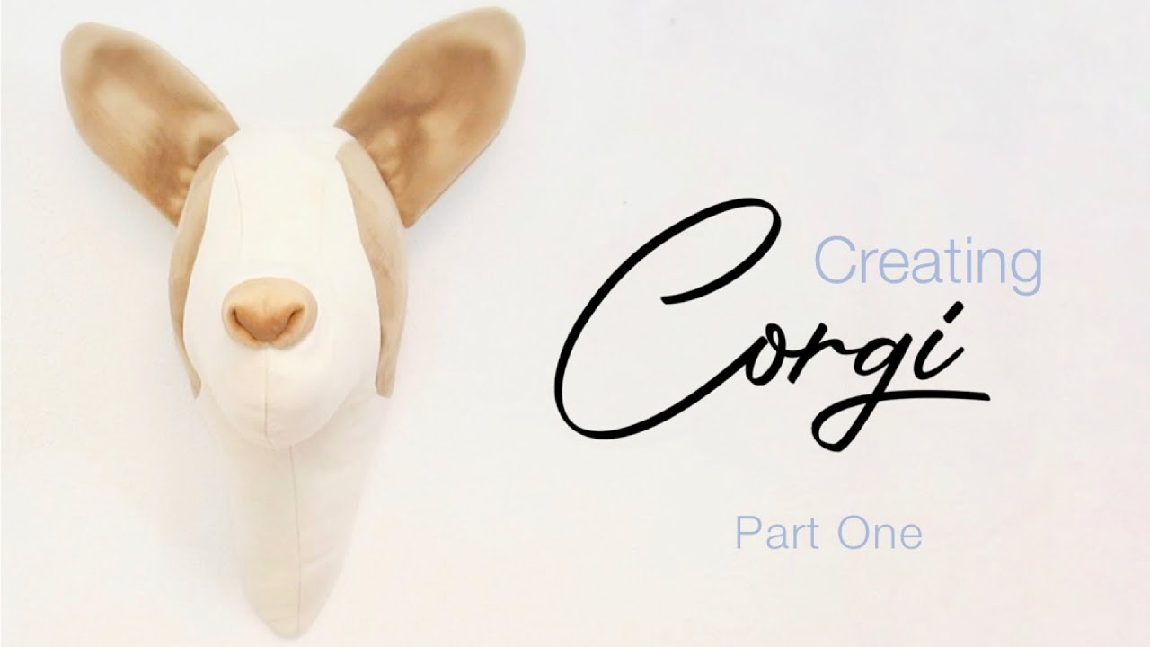 Sewing a plush Corgi dog wall sculpture - Part 1